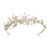 OLYMPIA GOLD CRYSTAL AND PEARL FLORAL ENAMELLED HEADPIECE