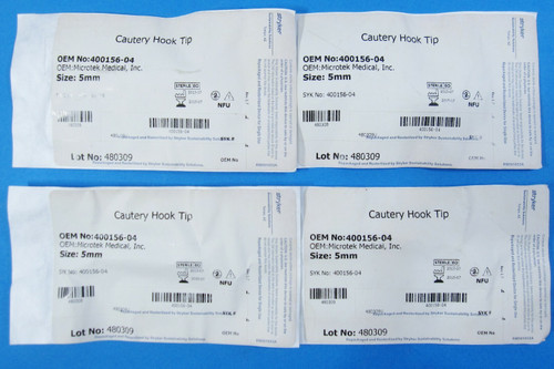 Microtek / Stryker 400156-04 Cautery Hook Tip, 5mm, LOT OF 4 (x)