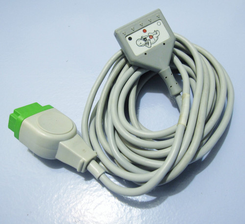 GE E9002ZF 412944-001 ECG CABLE, 3-LEAD SAFETY DIN, 11-PIN CONNECTOR