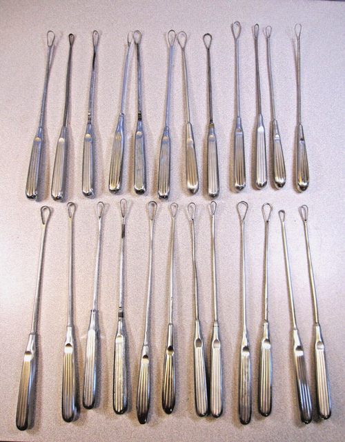 LOT (24x) Jarit Uterine Curettes, Stainless, Made in Germany