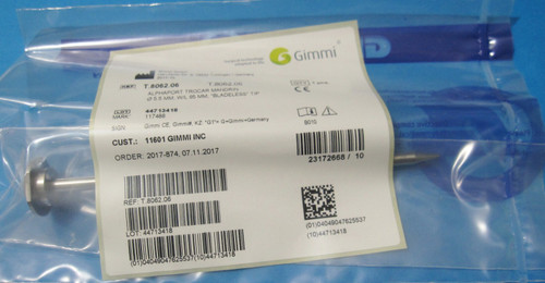 GIMMI T.8062.06 ALPHAPORT TROCAR MANDRIN 5.5 MM W/L 95 MM, BLADELESS TIP