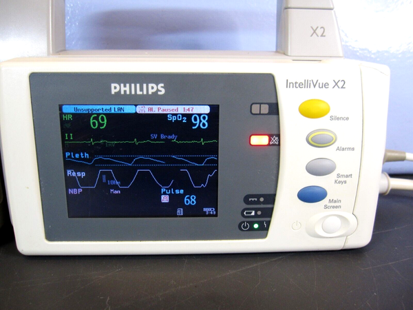 PHILIPS INTELLIVUE X2 MMS M3002A Portable Monitor / Masimo Set, EASI TESTED #G
