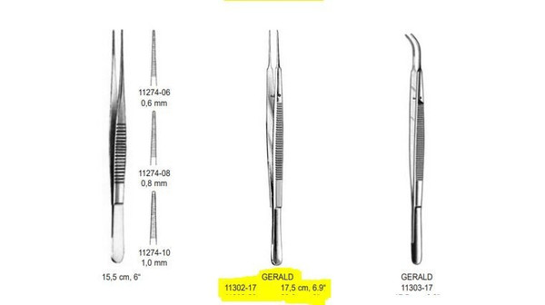 Princeton 11302-17 GERALD FORCEPS, 17.5cm (6.9 in) STAINLESS, CE GERMANY, NEW