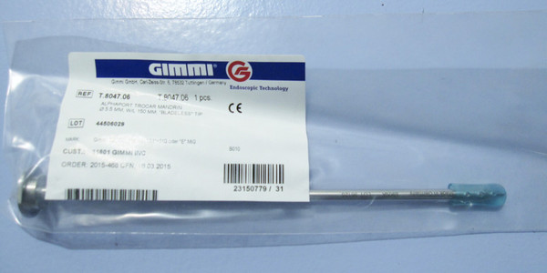 GIMMI T.8047.06 ALPHAPORT TROCAR MANDRIN 5.5 MM W/L 150 MM, BLADELESS TIP