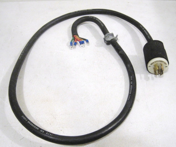 Hubbell 231A Twist lock Plug 277/480V,20A,6ft 14/5 SO Neoprene MSHA Power Cable