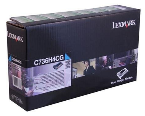 Original Lexmark C736H4CG C736 Cyan Return Program High-Yield Toner Cartridge