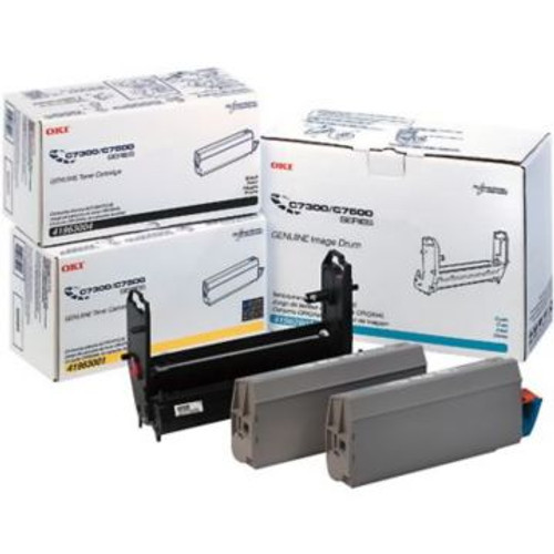 Original OKI 41963004 Type C4 Laser Toner Cartridge for C7300/C7500 Printers  Black