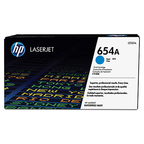 Original HP 654A CF331A Cyan LaserJet Toner Cartridge