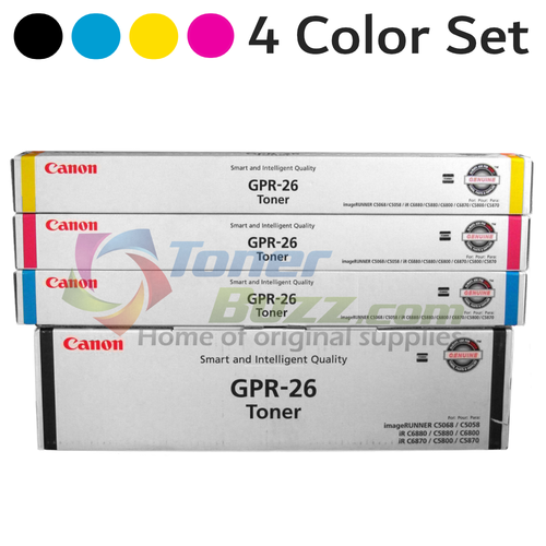 Original Canon GPR-26 Set Black Cyan Magenta Yellow Laser Toner Cartridge