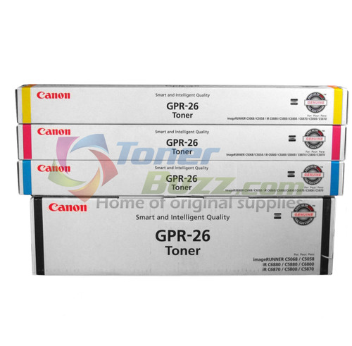 Original Canon GPR-26 Set Black Cyan Magenta Yellow Laser Toner Cartridge