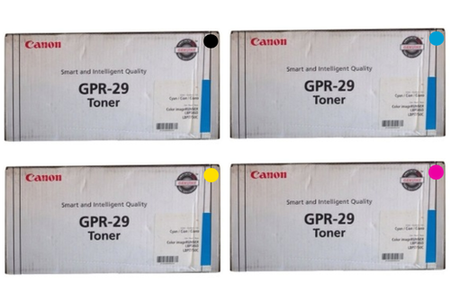 Original Canon GPR-29 Black Cyan Magenta Yellow Toner Cartridge Set