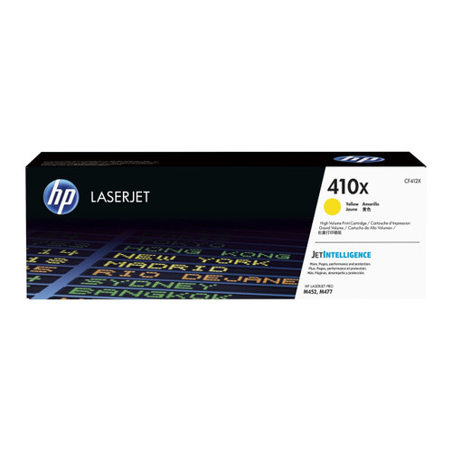 Original HP Yellow 410X CF412X High-Yield LaserJet Toner Cartridge
