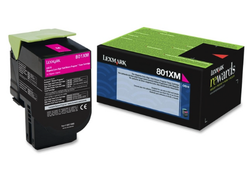 Original Lexmark 80C1XM0 801XM Management Return Program Extra High-Yield Toner Cartridge Unison