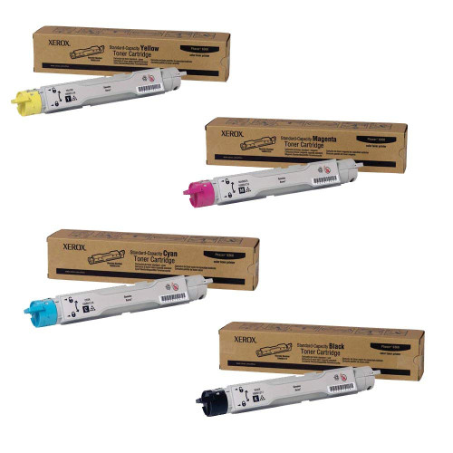 Original Xerox Phaser 6360 Set Black Cyan Magenta Yellow Toner Cartridge 4-Pack 106R01214 106R01215 106R01216 106R01217 Original Xerox Phaser 6360 Set Black Cyan Magenta Yellow Toner Cartridge 4-Pack 106R01214 106R01215 106R01216 106R01217