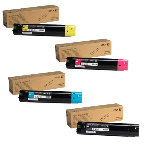 Original Xerox Phaser 6700 Set Black Cyan Magenta Yellow High Capacity Toner Cartridge 4-Pack 106R01507 106R01508 106R01509 106R01510