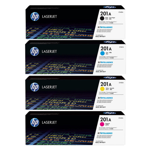 201A CF400A CF401A CF402A CF403A Original HP LaserJet Toner Cartridge 4 Color Combo Pack Black Cyan Magenta Yellow 201A CF400A CF401A CF402A CF403A Original HP LaserJet Toner Cartridge 4 Color Combo Pack Black Cyan Magenta Yellow