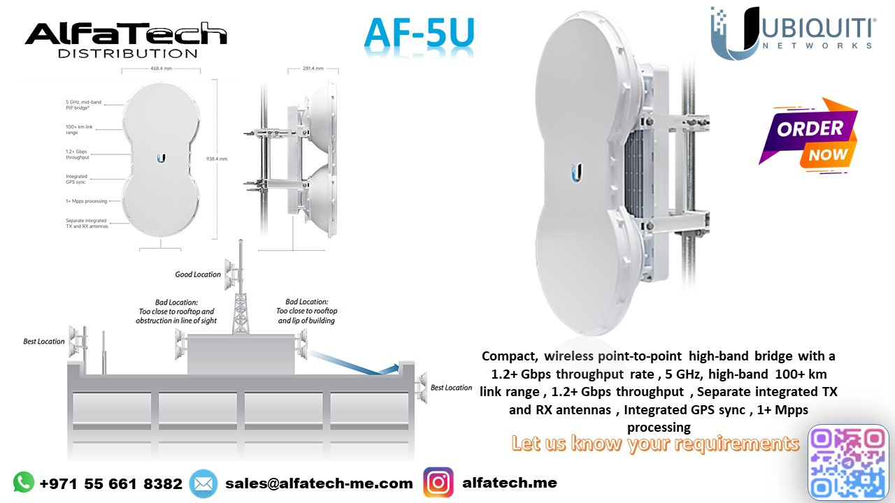 Ubiquiti AF-5U: High-Performance 5 GHz Backhaul for Long-Range Wireless Connectivity