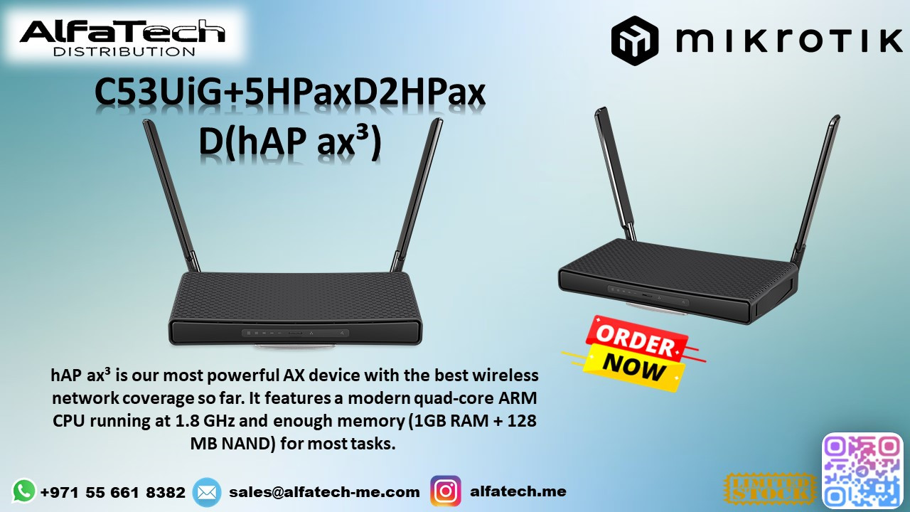 MikroTik hAP ax³: High-Performance Wi-Fi 6 Router for Fast and Reliable Home & Office Networking