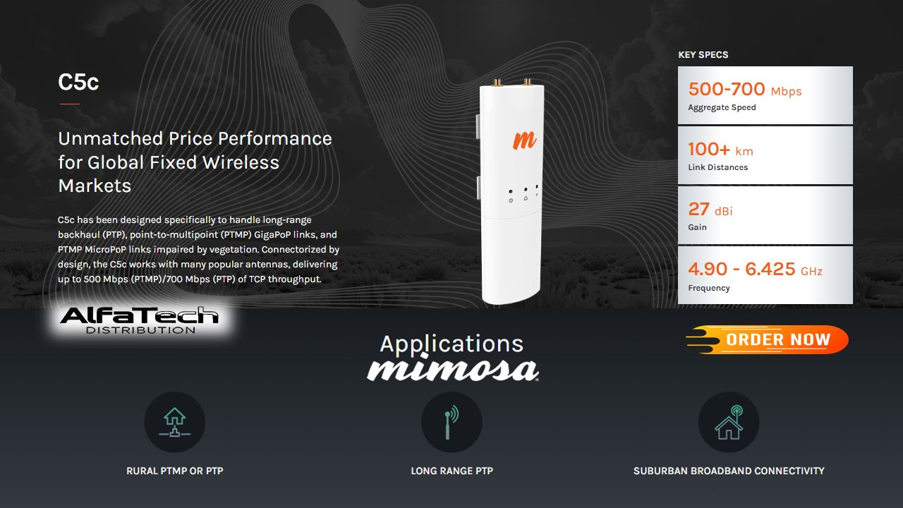 Mimosa C5c – Modular Connectorized Client and Backhaul Radio