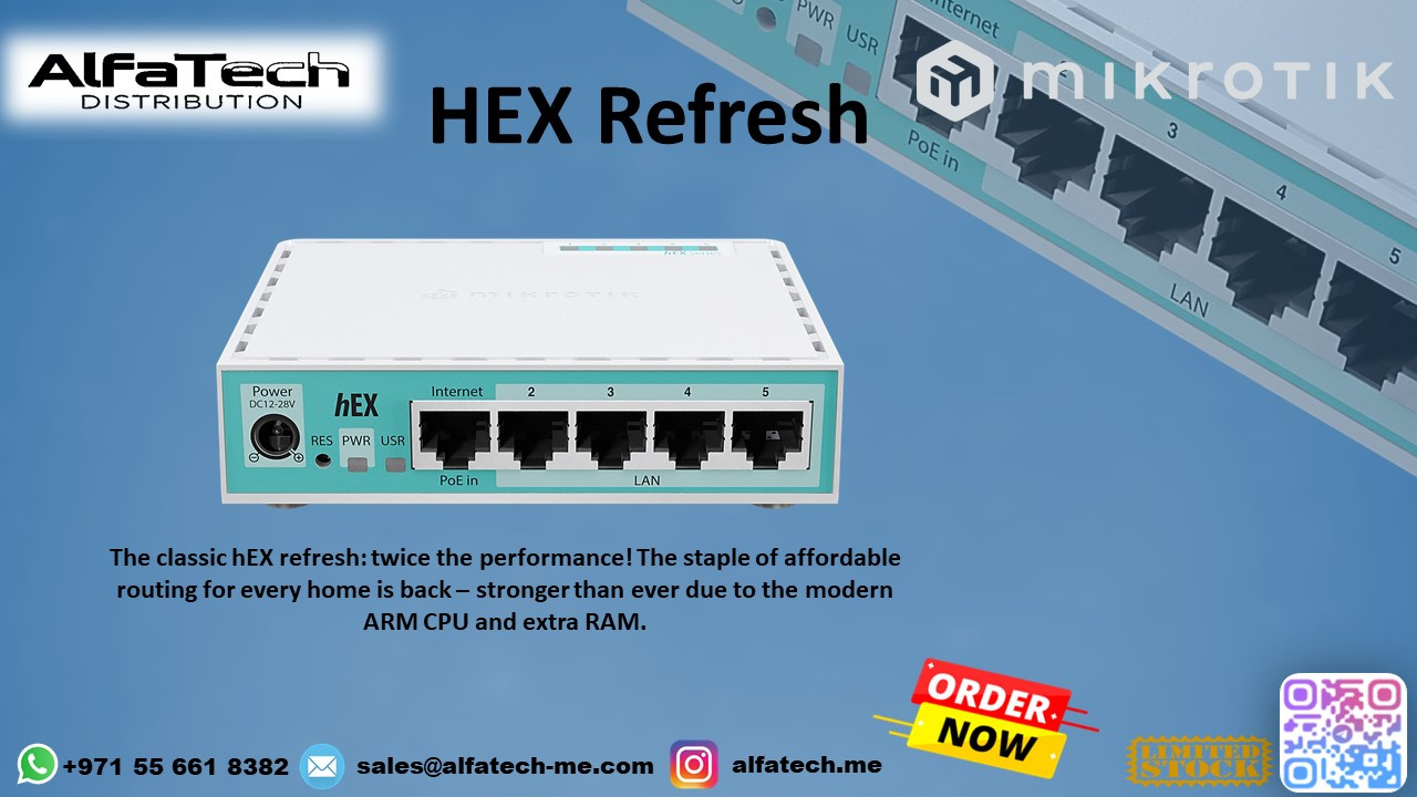 MikroTik hEX Refresh (E50UG): Enhanced Dual-Core Gigabit Router with Increased RAM for Home and Small Office Networks