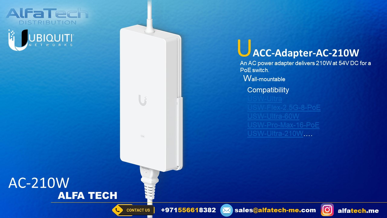 Ubiquiti UACC-Adapter-AC-210W – High-Power AC Adapter
