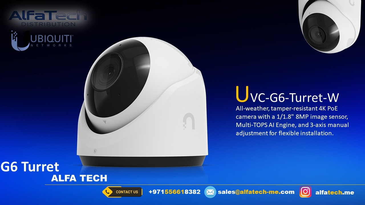 UVC-G6-Turret-W – UniFi G6 Turret AI Camera (White)