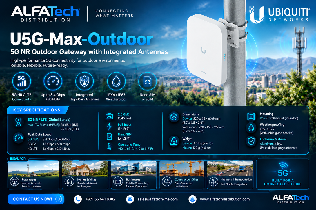 Ubiquiti U5G-Max-Outdoor – Outdoor 5G Gateway with High-Speed Connectivity