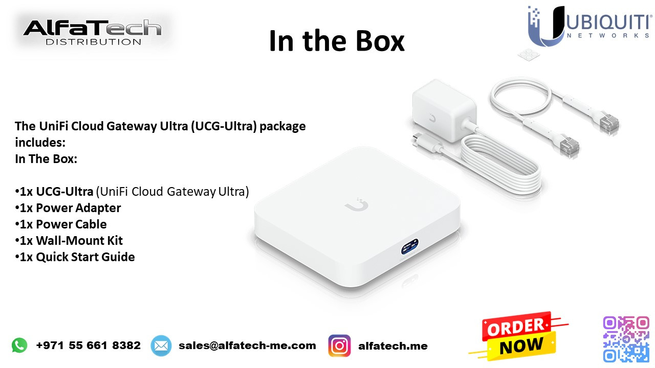 In the Box – UCG-Ultra (UniFi Cloud Gateway Ultra)