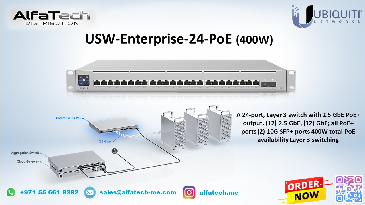 Ubiquiti USW-Enterprise-24-PoE: High-Performance 2.5GbE PoE Switch for Enterprise Networks