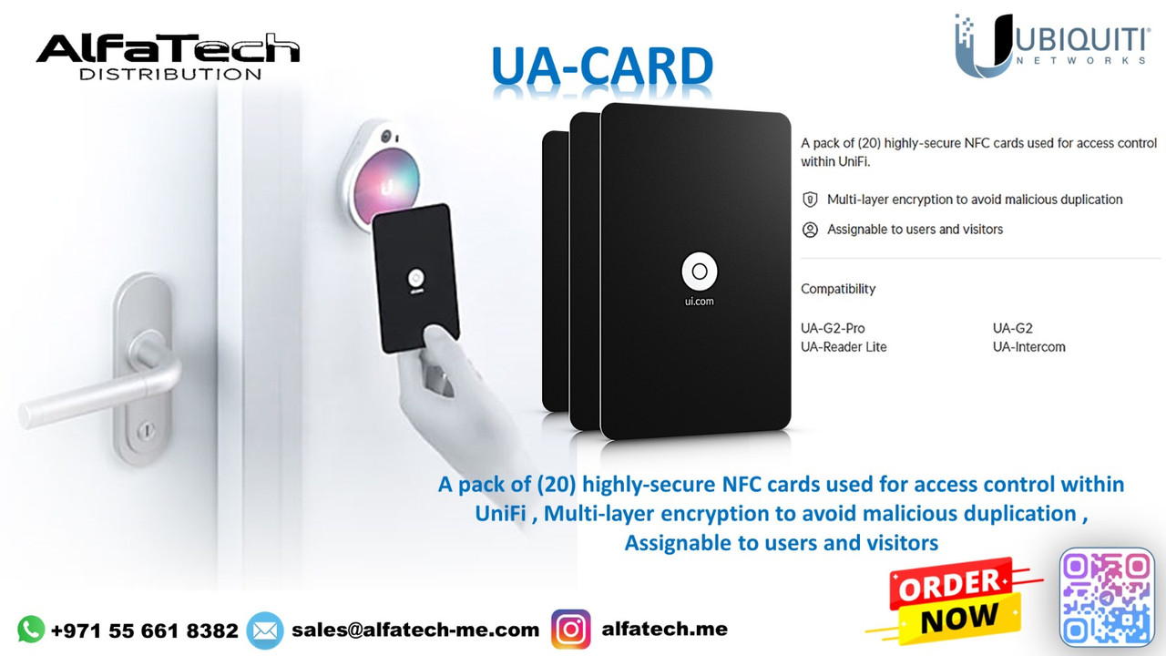 Ubiquiti UA-Cards: Secure NFC Access Cards for UniFi Access Systems