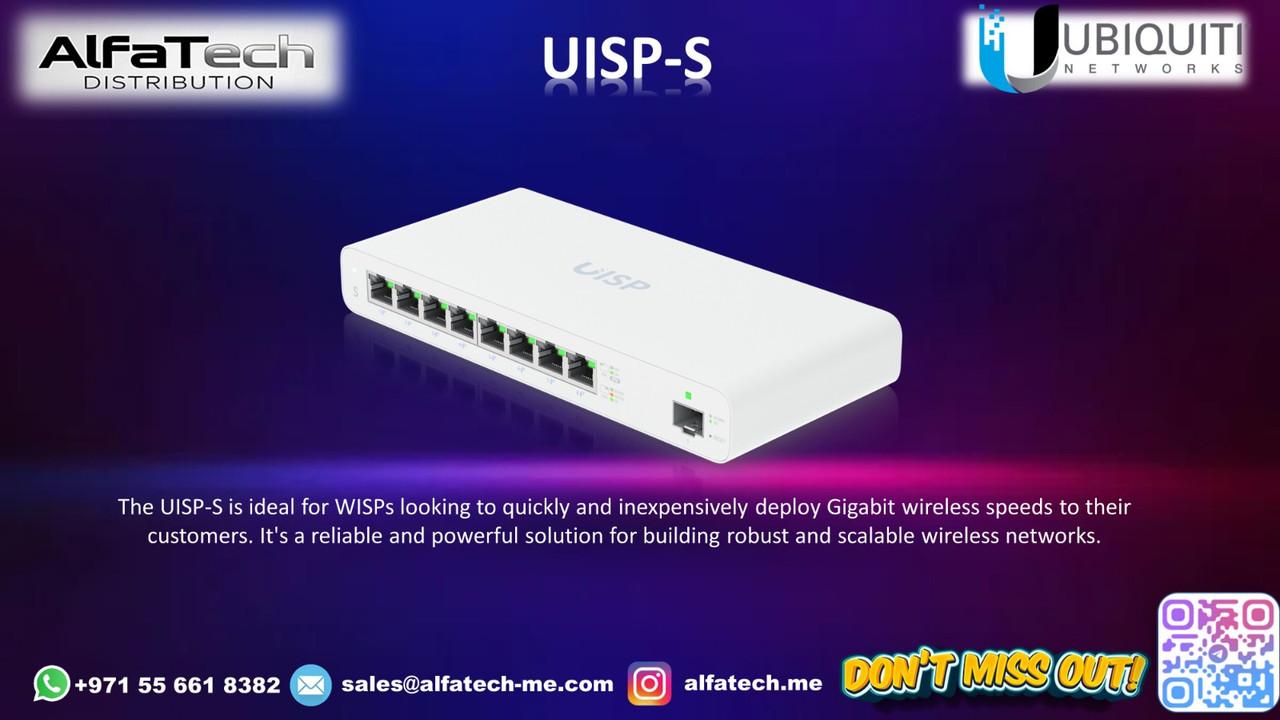 Ubiquiti UISP-S: Compact and Efficient Layer 2 PoE Switch for UISP Networks