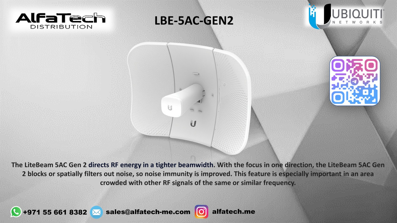 Ubiquiti LBE-5AC-GEN2: Lightweight 5GHz LiteBeam for High-Speed Wireless Connectivity