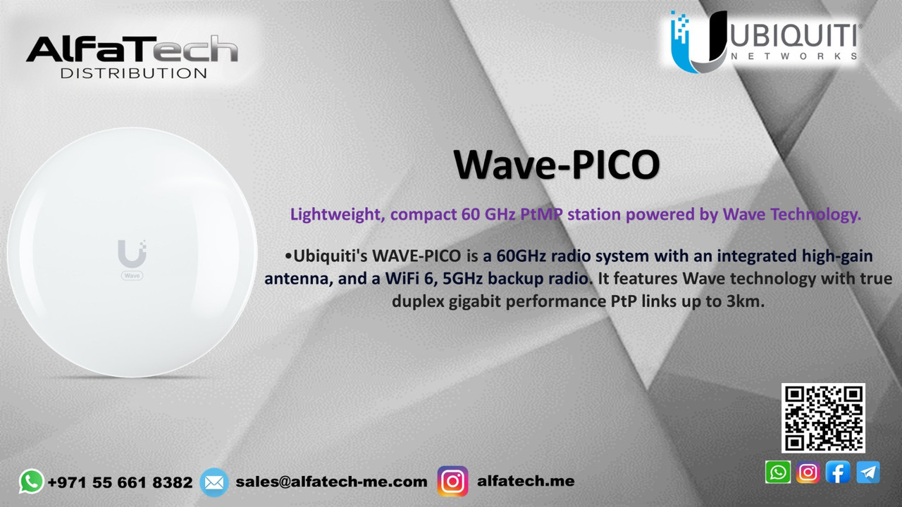Ubiquiti Wave-Pico: Compact 60 GHz PtMP Station for High-Speed Wireless Connectivity"