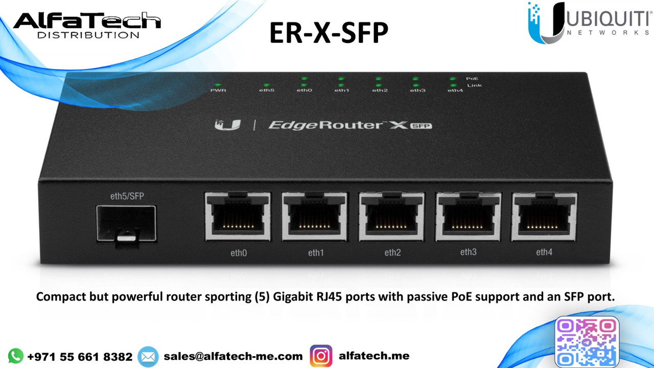 Ubiquiti EdgeRouter ER-X-SFP: Advanced Gigabit Router with SFP for Fiber Connectivity and Smart Routing