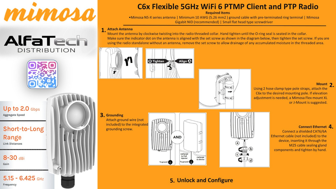 Mimosa C6x: High-Speed 6 GHz PTP & PTMP Backhaul Solution