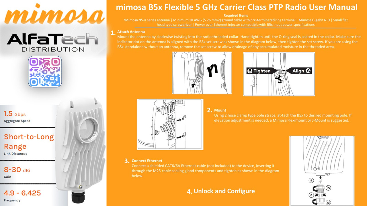 Mimosa B5x: High-Performance 5 GHz Backhaul Radio with Modular Antenna Options