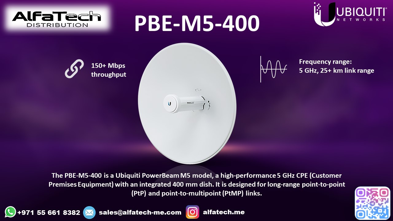 High-Performance Wireless Connectivity with Ubiquiti PowerBeam M5-400