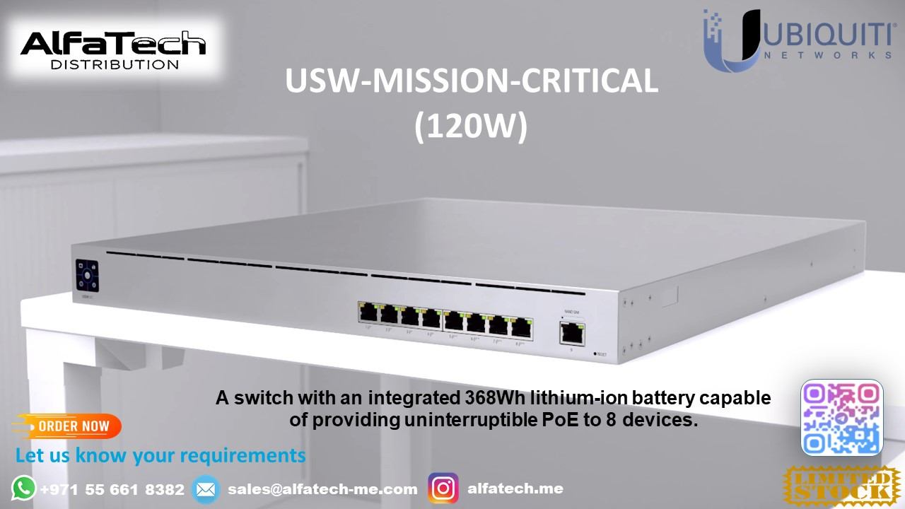 Reliable Power & Uptime with USW-Mission-Critical (120W)