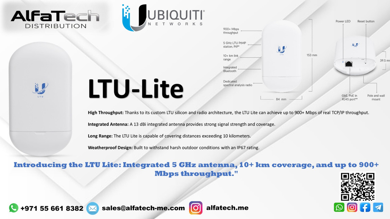 Extended Wireless Reach and High Throughput with Ubiquiti LTU-Lite