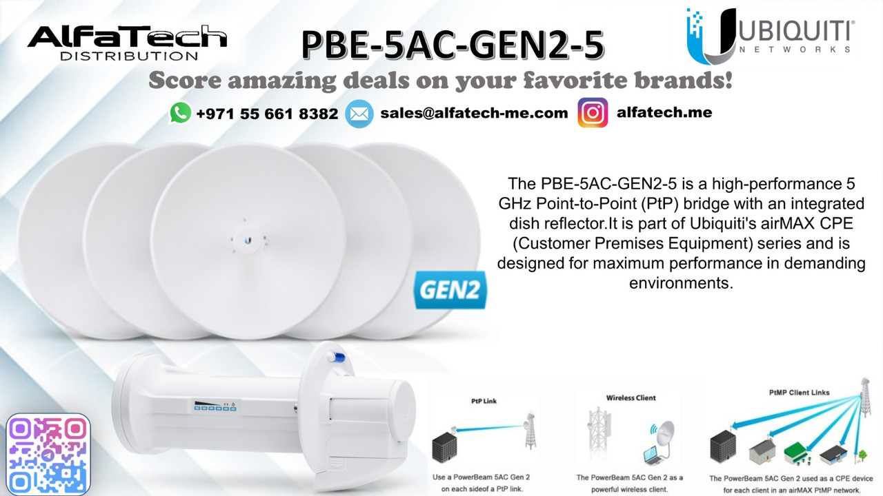 High-Performance Point-to-Point Connectivity with Ubiquiti PBE-5AC-GEN2-5