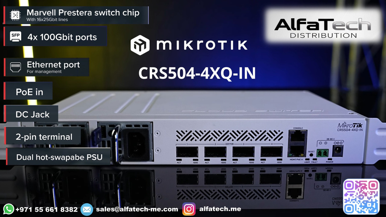 Compact 100G Upgrade for Core Interconnects with MikroTik CRS504-4XQ-IN