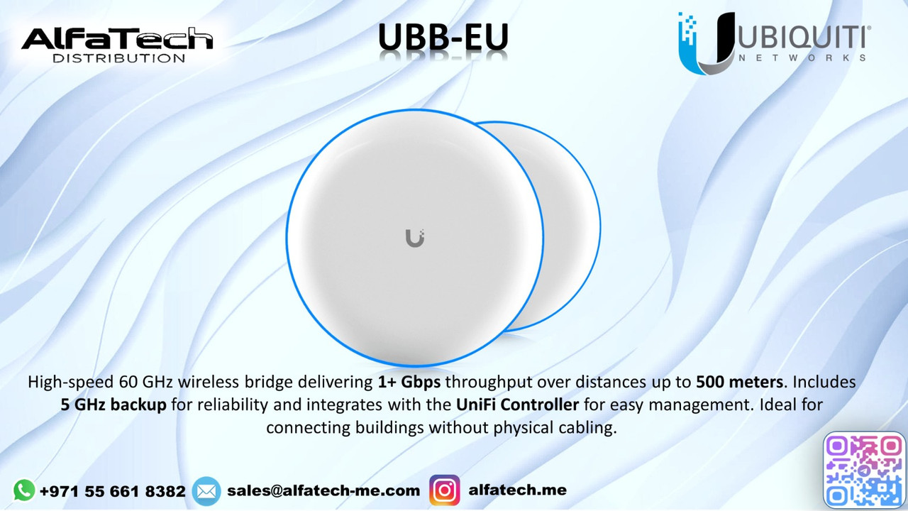 Ubiquiti Building Bridge (UBB) – High-Speed 60 GHz + 5 GHz Wireless Bridge