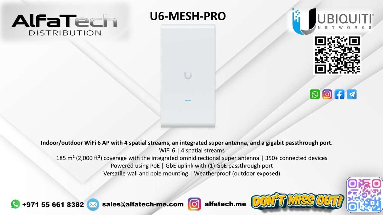 Expanding Wireless Coverage Indoors and Outdoors with the Ubiquiti U6-Mesh-Pro