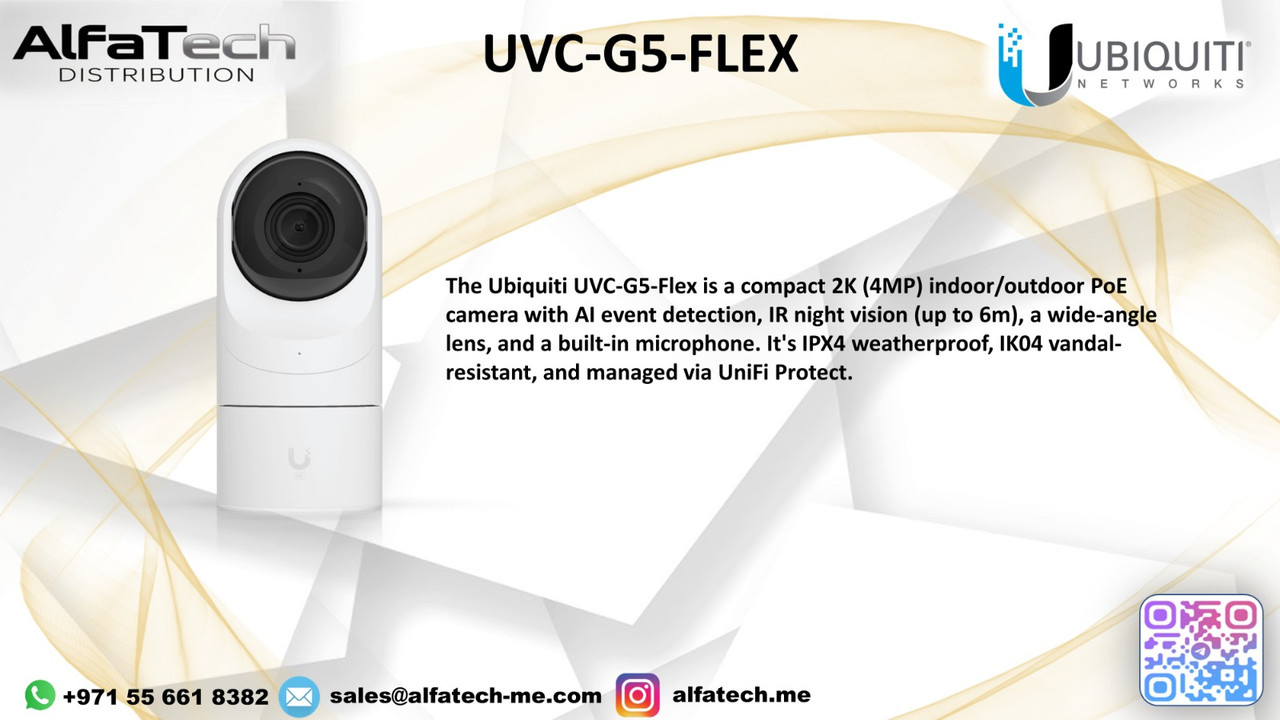 Ubiquiti UVC-G5-Flex: Versatile 2K PoE Security with AI
