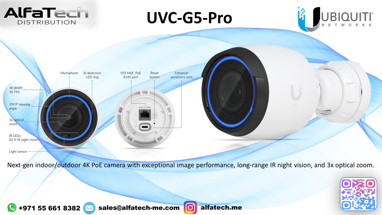 Ubiquiti UVC-G5-Pro: Next-Gen 4K PoE Security with 3x Optical Zoom