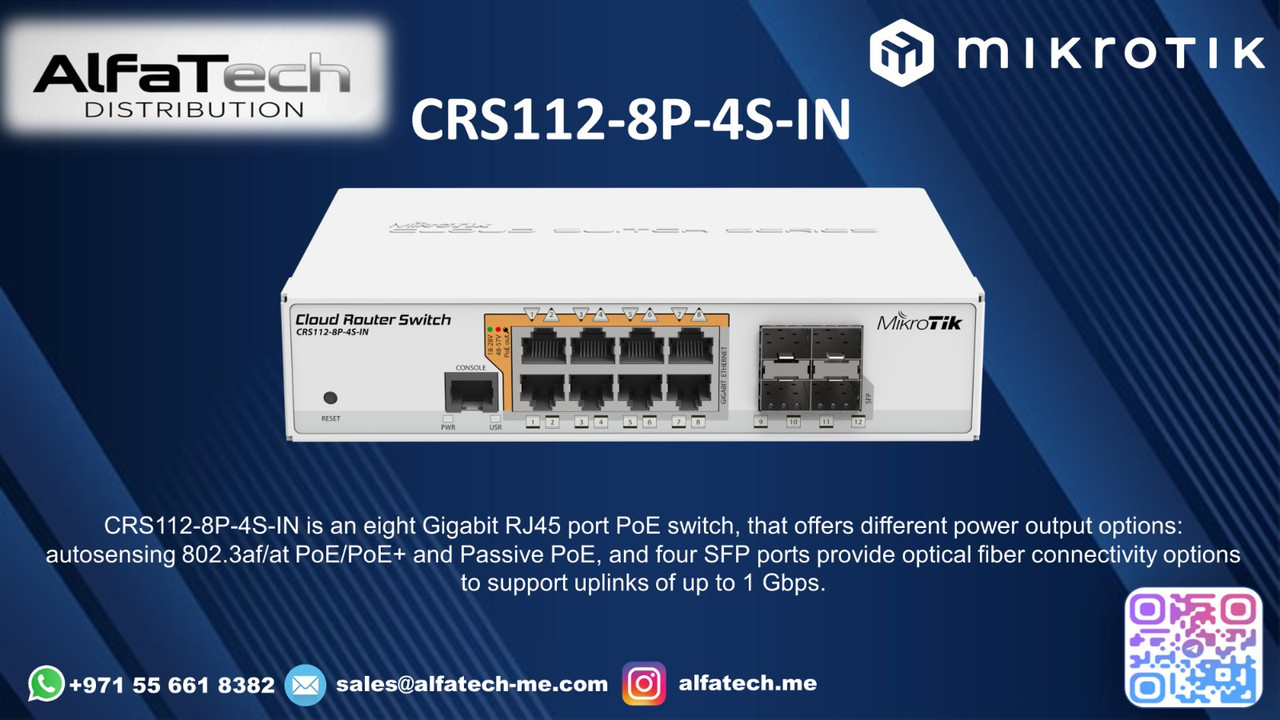 Powering Connectivity with Mikrotik CRS112-8P-4S-IN PoE Switch