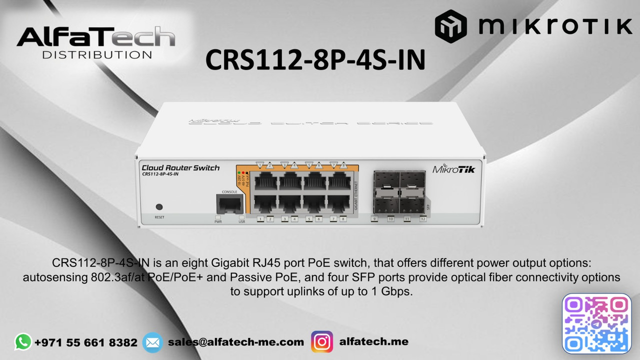Powering Connectivity with MikroTik CRS112-8P-4S-IN – Versatile PoE Switching Solution