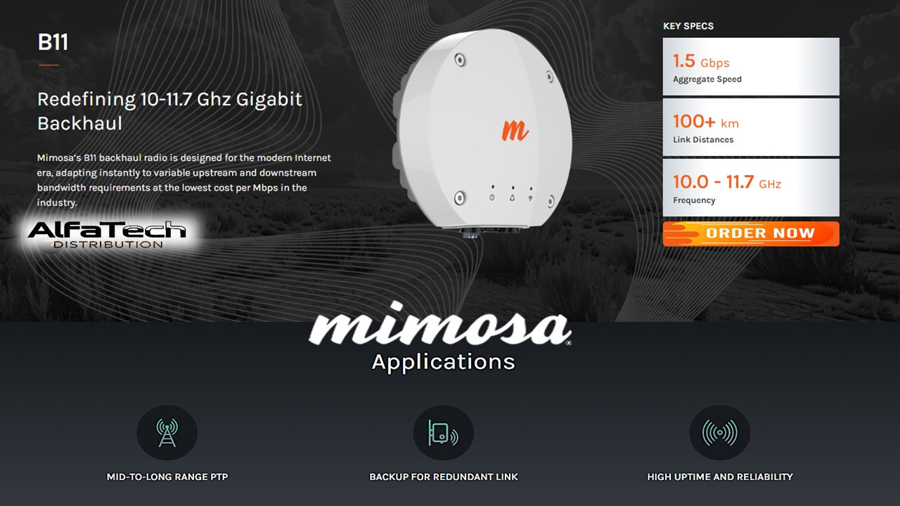 Mimosa B11 – Redefining 10–11.7 GHz Gigabit Backhaul
