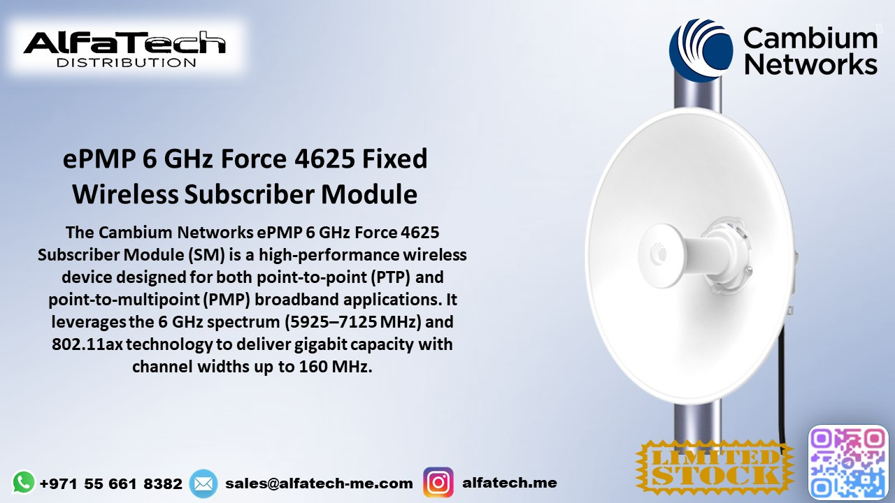 Reliable 6 GHz Wireless Connectivity with ePMP 6 GHz Force 4625 SM
