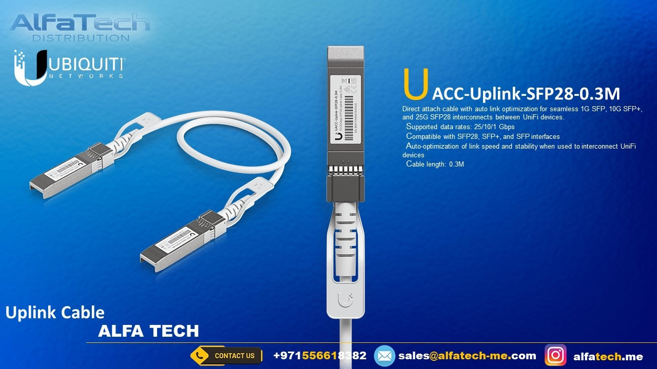 UACC-Uplink-SFP28-0.3M – High-Speed 25Gbps DAC Cable for UniFi Systems